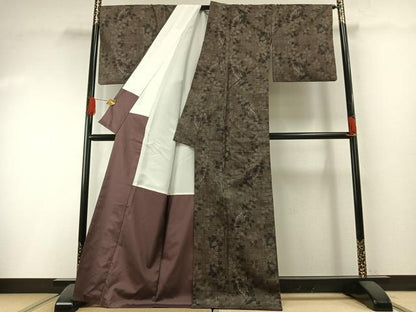 平和屋着物●本場大島紬　カタス7マルキ　舞蝶文　正絹　逸品　AABH0662fy