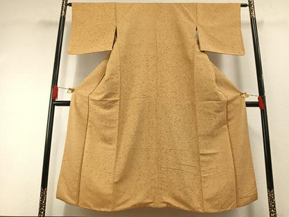 平和屋着物●髭紬　飴色　正絹　逸品　AABH0659fy