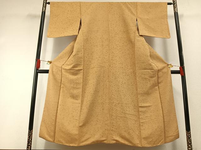 平和屋着物●髭紬　飴色　正絹　逸品　AABH0659fy