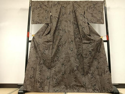 平和屋着物●本場大島紬　カタス7マルキ　舞蝶文　正絹　逸品　AABH0662fy