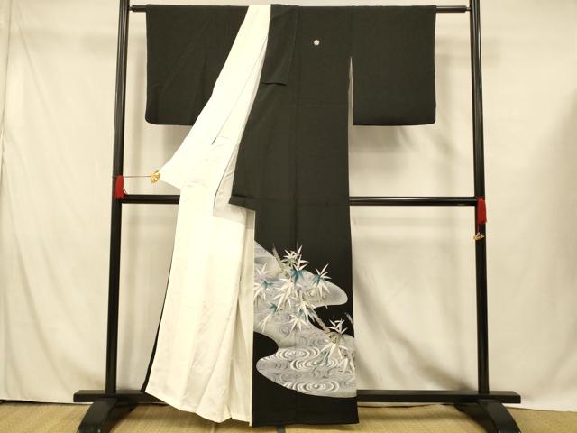 平和屋着物■豪華黒留袖　笹竹文　暈し染め　金彩　正絹　逸品　AABG9782fw