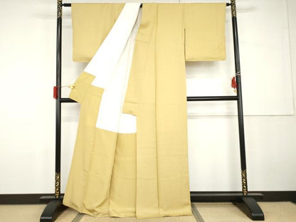 平和屋着物●上質な色無地　紋意匠　蒸栗色　正絹　逸品　AABG9960cs