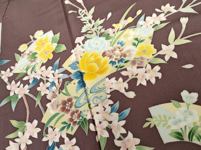 平和屋着物●本加賀友禅作家　南克治　訪問着　枝花文　正絹　逸品　AABG0350cs 平和屋着物○本加賀友禅作家 南克治 訪問着 地紙枝花