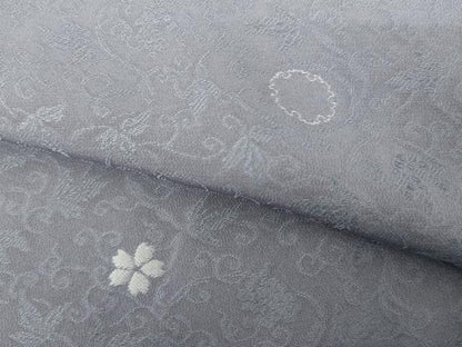 平和屋着物●上質な小紋　縫取　雪輪花文　正絹　逸品　AABG9958cs