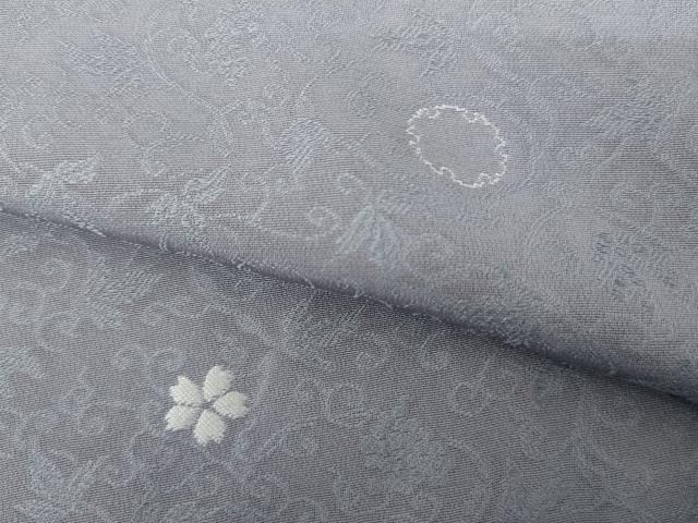 平和屋着物●上質な小紋　縫取　雪輪花文　正絹　逸品　AABG9958cs