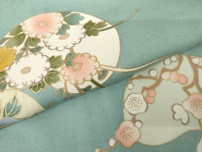 平和屋着物●上質な小紋　枝花文　金彩　正絹　逸品　未使用　AABG9955cs
