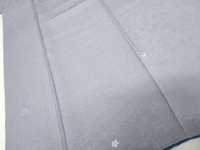 平和屋着物○上質な小紋 縫取 雪輪花文 正絹 逸品 AABG9958cs