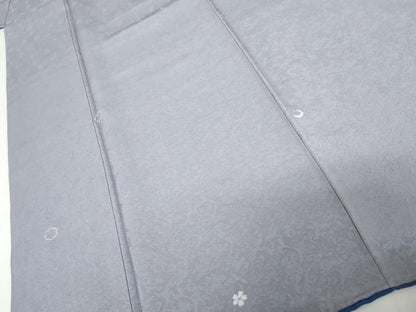 平和屋着物●上質な小紋　縫取　雪輪花文　正絹　逸品　AABG9958cs