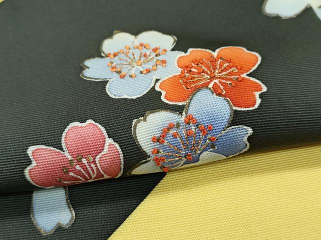 平和屋本店●極上　創業460年・千總　着物デザイナーきよ彦　訪問着　中国三大刺繍　相良刺繍　舞花文　金彩　芥子色地　逸品　CZAA5501s6