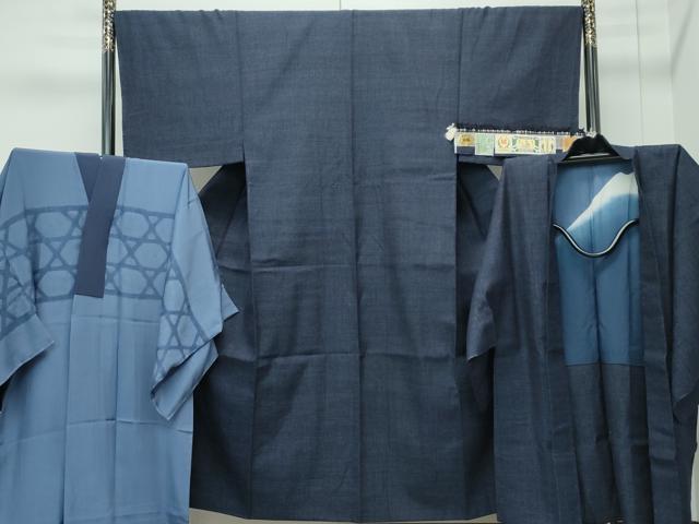 平和屋本店●極上　男性　本場結城紬　重要無形文化財　アンサンブル　長襦袢セット　杢　証紙付き　逸品　CZAA5514s6