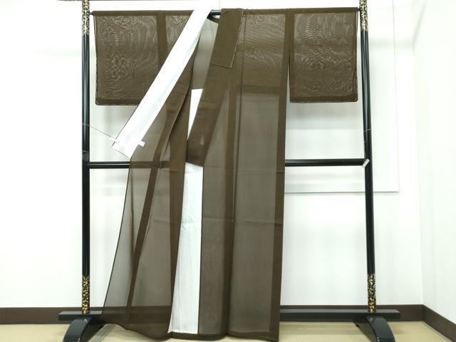平和屋本店＊極上　希少　夏物　本場黄八丈　夏黄八　黒八丈　紗紬　西條吉広　縞　証紙付き　逸品　未使用　CZAA5503s6