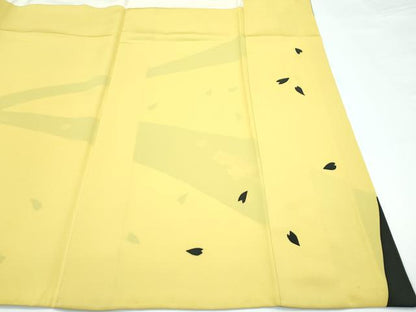 平和屋本店●極上　創業460年・千總　着物デザイナーきよ彦　訪問着　中国三大刺繍　相良刺繍　舞花文　金彩　芥子色地　逸品　CZAA5501s6
