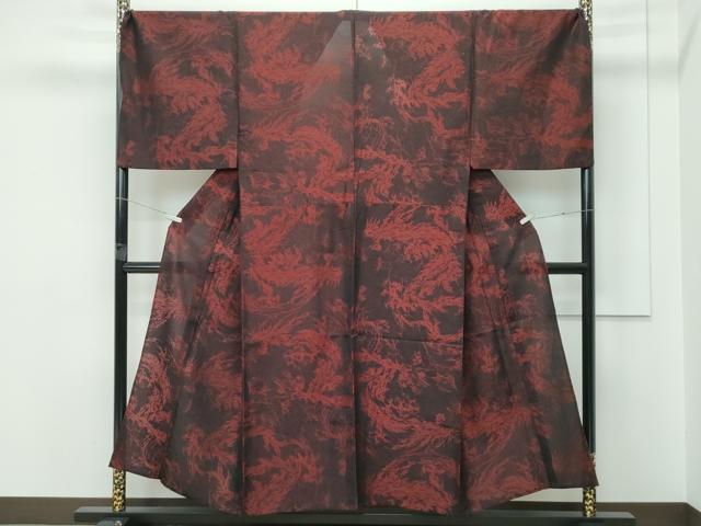 平和屋本店＊極上 夏物 男性 お召 紗 龍 黒地 さが美扱い 逸品 CZAA5543s6