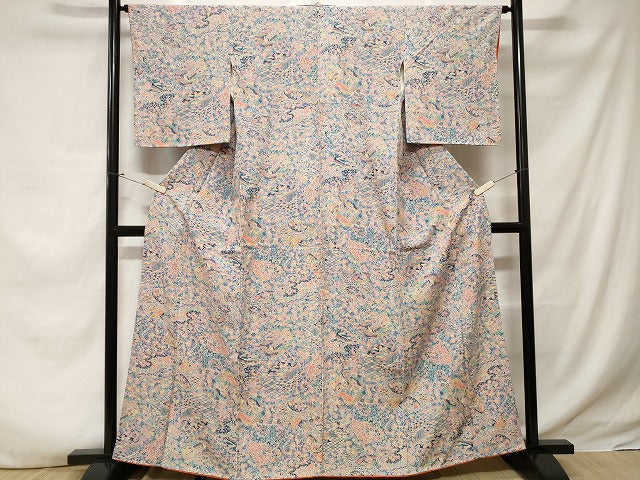 平和屋着物■上質な小紋 切嵌風景文 正絹 逸品 CABE1938ev