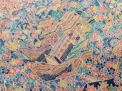 平和屋着物■上質な小紋 切嵌風景文 正絹 逸品 CABE1938ev