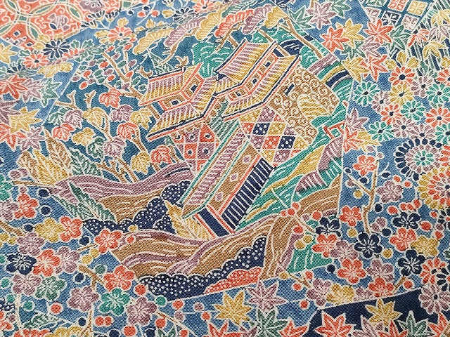 平和屋着物■上質な小紋 切嵌風景文 正絹 逸品 CABE1938ev