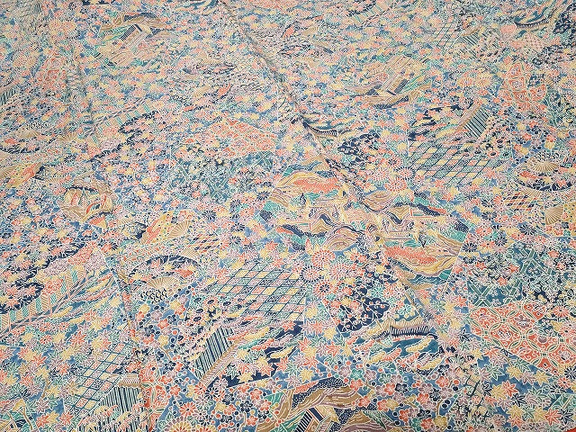 平和屋着物■上質な小紋 切嵌風景文 正絹 逸品 CABE1938ev