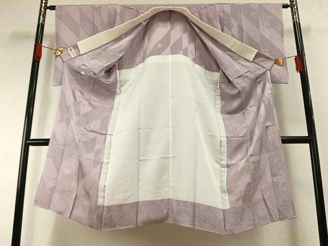 平和屋着物●長襦袢　無双仕立て　草花地紋　鴇鼠色　やまと誂製　正絹　逸品　AABH0678fy
