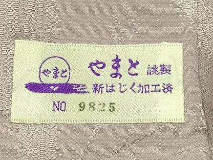 平和屋着物●長襦袢　無双仕立て　草花地紋　鴇鼠色　やまと誂製　正絹　逸品　AABH0678fy