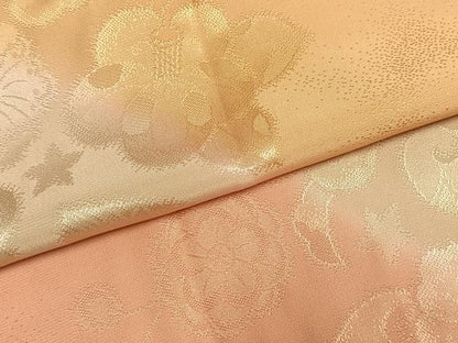 平和屋着物●振袖用長襦袢　無双仕立て　辻が花地紋　暈し染め　半衿刺繍　正絹　逸品　AABH0679fy