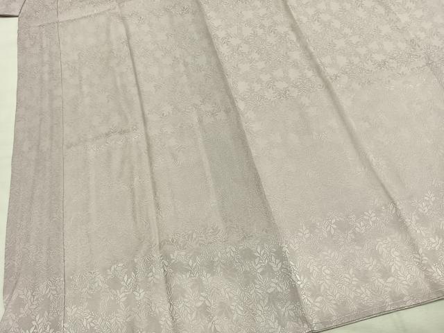平和屋着物●長襦袢　袷　葉尽くし地紋　鴇鼠色　さが美扱い　正絹　逸品　未使用　AABH0677fy