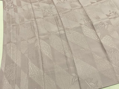 平和屋着物●長襦袢　無双仕立て　草花地紋　鴇鼠色　やまと誂製　正絹　逸品　AABH0678fy