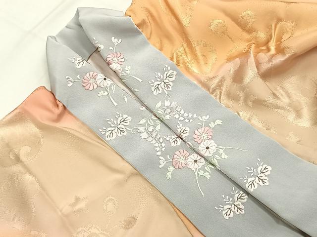 平和屋着物●振袖用長襦袢　無双仕立て　辻が花地紋　暈し染め　半衿刺繍　正絹　逸品　AABH0679fy