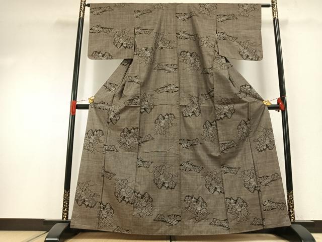 平和屋着物●本場大島紬　カタス9マルキ　風景文　正絹　逸品　AABH0714fy 平和屋着物○本場大島紬 カタス9マルキ 風景文 正絹 逸品 AABH0714fy