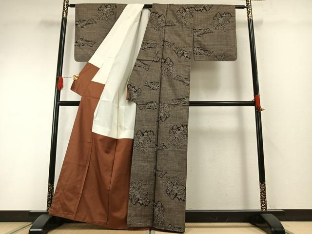 平和屋着物○本場大島紬 カタス9マルキ 風景文 正絹 逸品 AABH0714fy