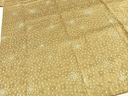 平和屋着物●上質な小紋　総絞り　正絹　逸品　AABH0708fy