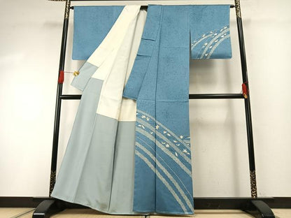 平和屋着物●訪問着　舞葉文　正絹　逸品　AABH0703fy