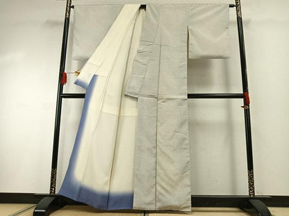 平和屋着物●本塩沢　110亀甲　切嵌文　正絹　逸品　AABH0690fy