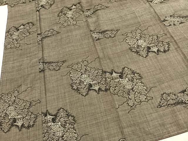 平和屋着物●本場大島紬　カタス9マルキ　風景文　正絹　逸品　未使用　AABH4162ph 平和屋着物○本場大島紬 カタス9マルキ 風景文 正絹 逸品 AABH0714fy