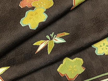 平和屋着物●上質な小紋　竹　梅　金彩　正絹　逸品　AABH0701fy