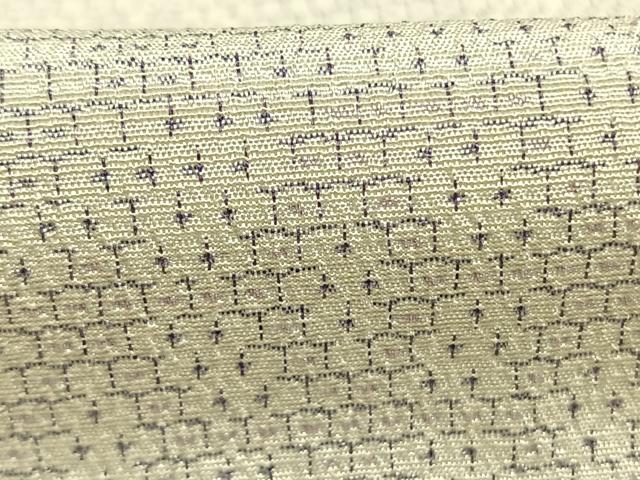 平和屋着物●本塩沢　110亀甲　切嵌文　正絹　逸品　AABH0690fy