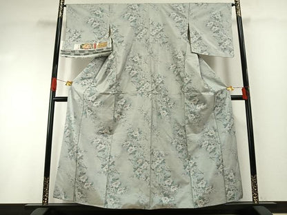平和屋着物●都喜ヱ門　本場大島紬　一元7マルキ　総絣　手織　草花文　藤絹織物謹製　証紙付き　正絹　逸品　AABH0697fy
