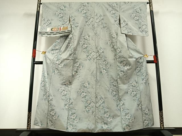 平和屋着物●都喜ヱ門　本場大島紬　一元7マルキ　総絣　手織　草花文　藤絹織物謹製　証紙付き　正絹　逸品　AABH0697fy