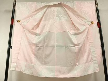 平和屋着物●振袖用長襦袢　無双仕立て　草花地紋　暈し染め　洗える着物　AABH0741fy