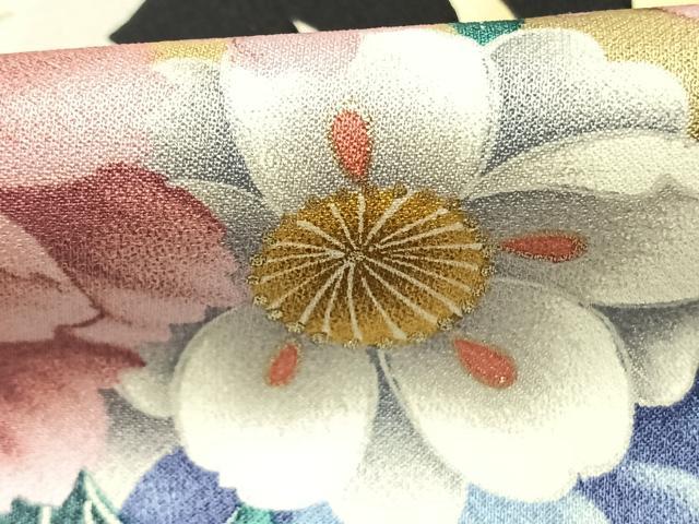 平和屋着物●豪華振袖　草花文　暈し染め　金彩　正絹　逸品　AABH0743fy 平和屋着物○豪華振袖 草花文 暈し染め 金彩 正絹 逸品 AABH0743fy