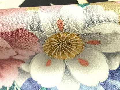 平和屋着物●豪華振袖　草花文　暈し染め　金彩　正絹　逸品　AABH0743fy