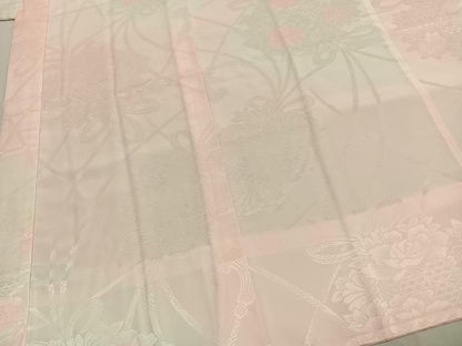 平和屋着物●振袖用長襦袢　無双仕立て　草花地紋　暈し染め　洗える着物　AABH0741fy