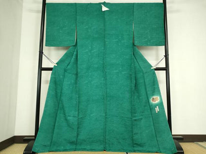 平和屋着物●友禅師・京の名工・伝統工芸士・樽本伊勢蔵　色無地　霞地紋　天鵞絨色　正絹　逸品　未使用　DABC3763az