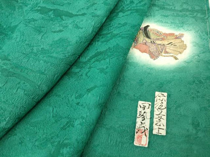 平和屋着物●友禅師・京の名工・伝統工芸士・樽本伊勢蔵　色無地　霞地紋　天鵞絨色　正絹　逸品　未使用　DABC3763az