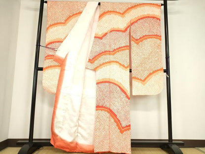 平和屋着物●豪華振袖　総絞り　雲重ね文　正絹　逸品　DABC3778az