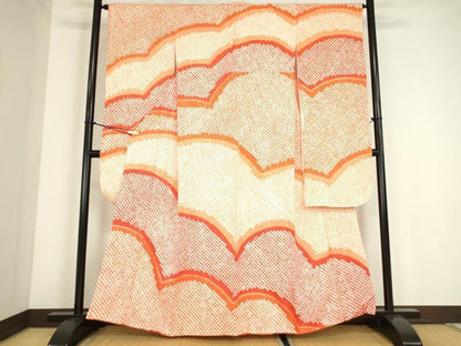 平和屋着物●豪華振袖　総絞り　雲重ね文　正絹　逸品　DABC3778az
