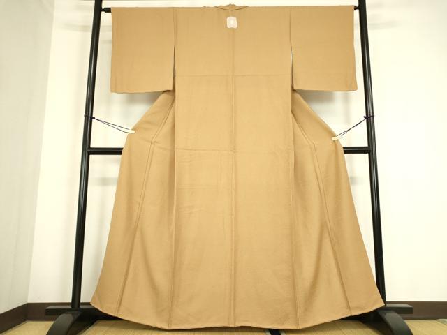 平和屋着物●上質な色無地　霞地紋　香染色　正絹　逸品　未使用　DABC3808az