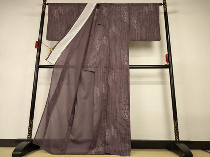 平和屋着物＊夏物 小紋 絽 花間道 洗える着物 AABH3215jd