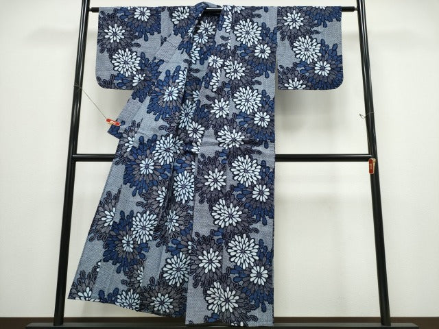 平和屋着物∴夏物　浴衣　花火　リップル生地　綿　逸品　CABD2766ng