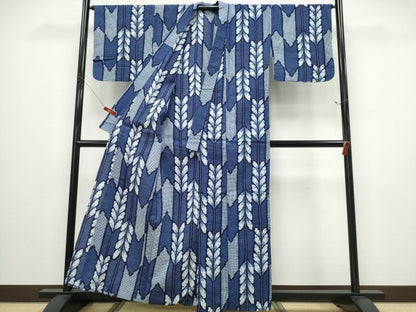 平和屋着物∴夏物 浴衣 矢羽根文 リップル生地 綿 逸品 CABD2768ng