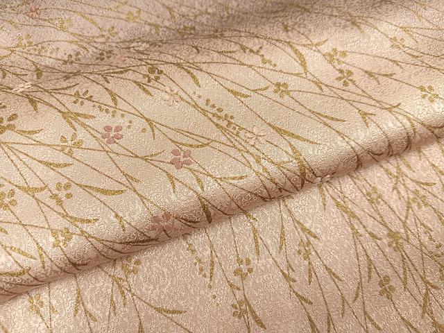 平和屋着物●訪問着　駒刺繍　草花文　暈し染め　金彩　正絹　逸品　AABH3156ph